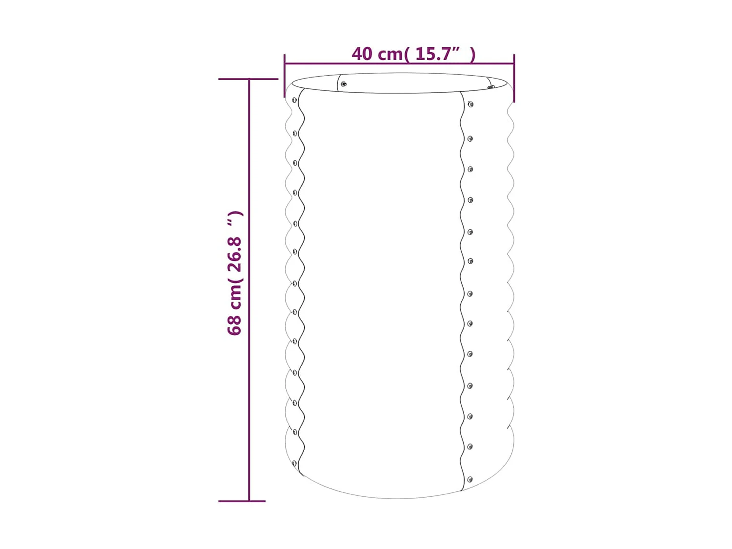 Jardinière de jardin Acier enduit de poudre 40x40x68 Argenté