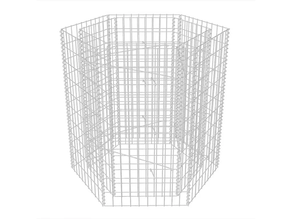 Jardinière à gabion hexagonale 100x90x100