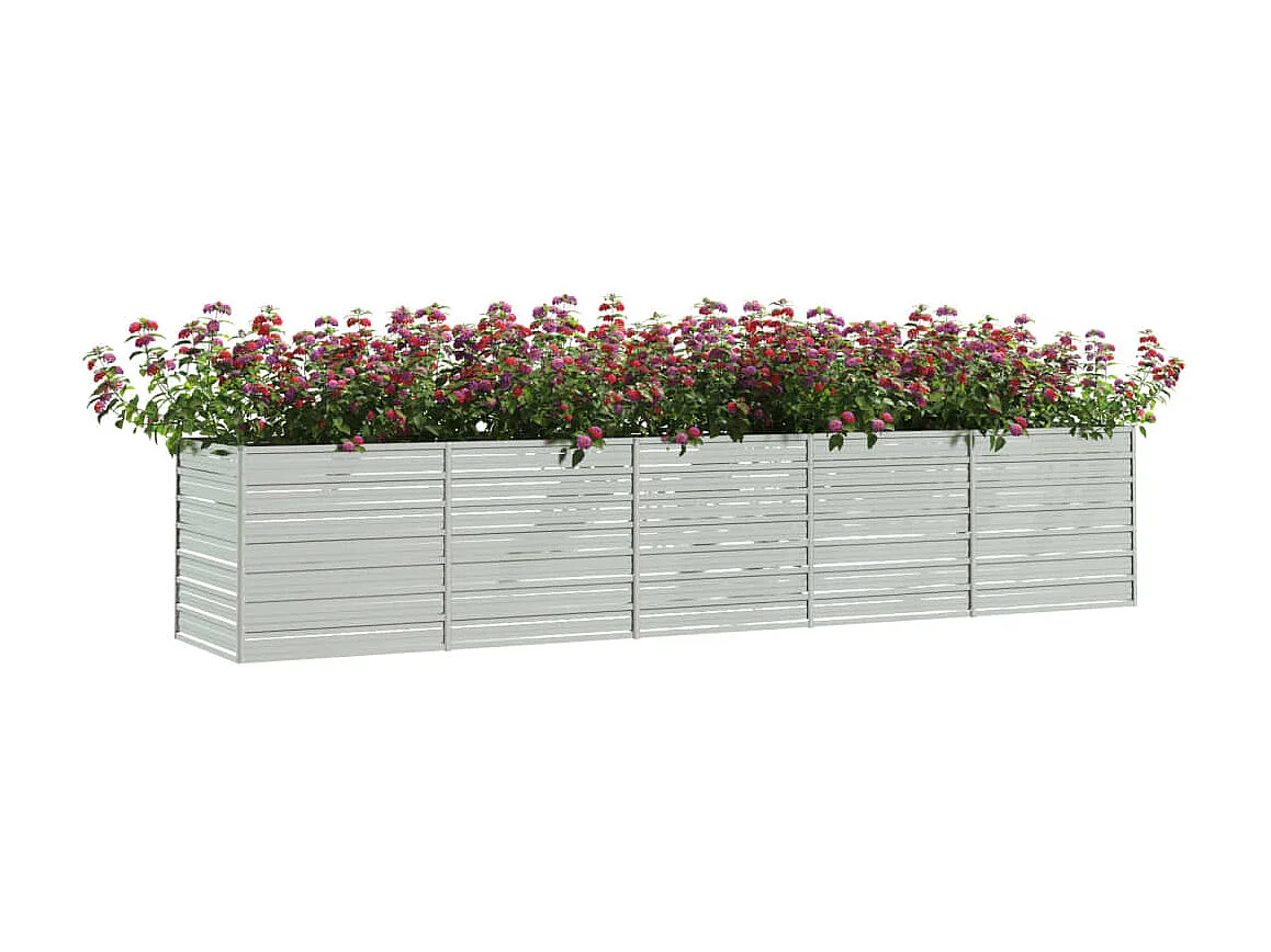 Jardinière 400x80x77 Acier galvanisé Argenté