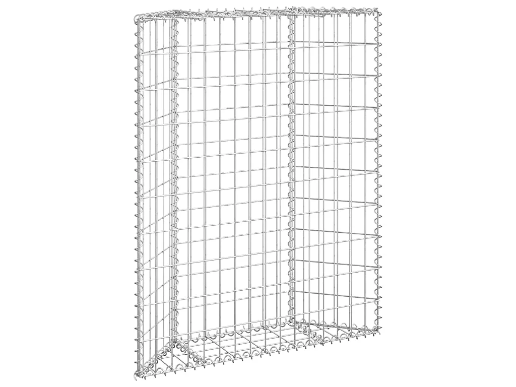 Jardinière à gabion en trapèze Acier galvanisé 80x20x100