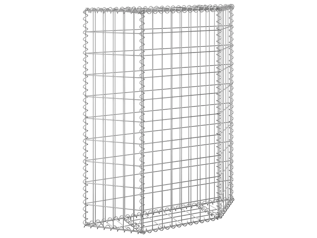 Jardinière à gabion en trapèze Acier galvanisé 80x20x100