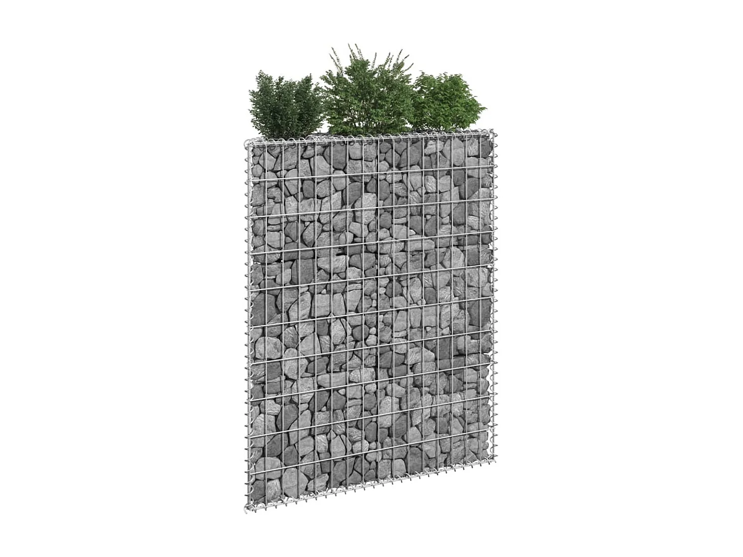 Jardinière à gabion en trapèze Acier galvanisé 80x20x100