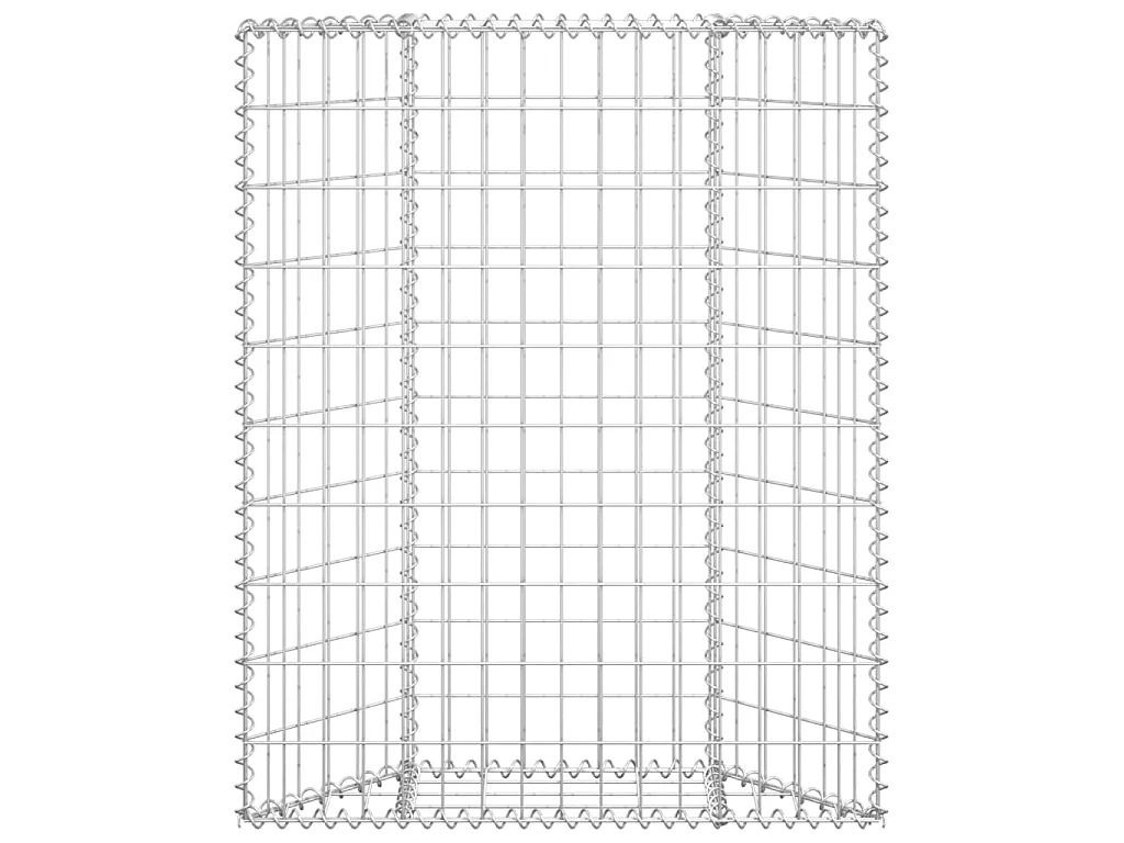 Jardinière à gabion en trapèze Acier galvanisé 80x20x100