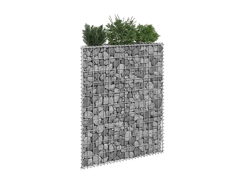 Jardinière à gabion en trapèze Acier galvanisé 80x20x100