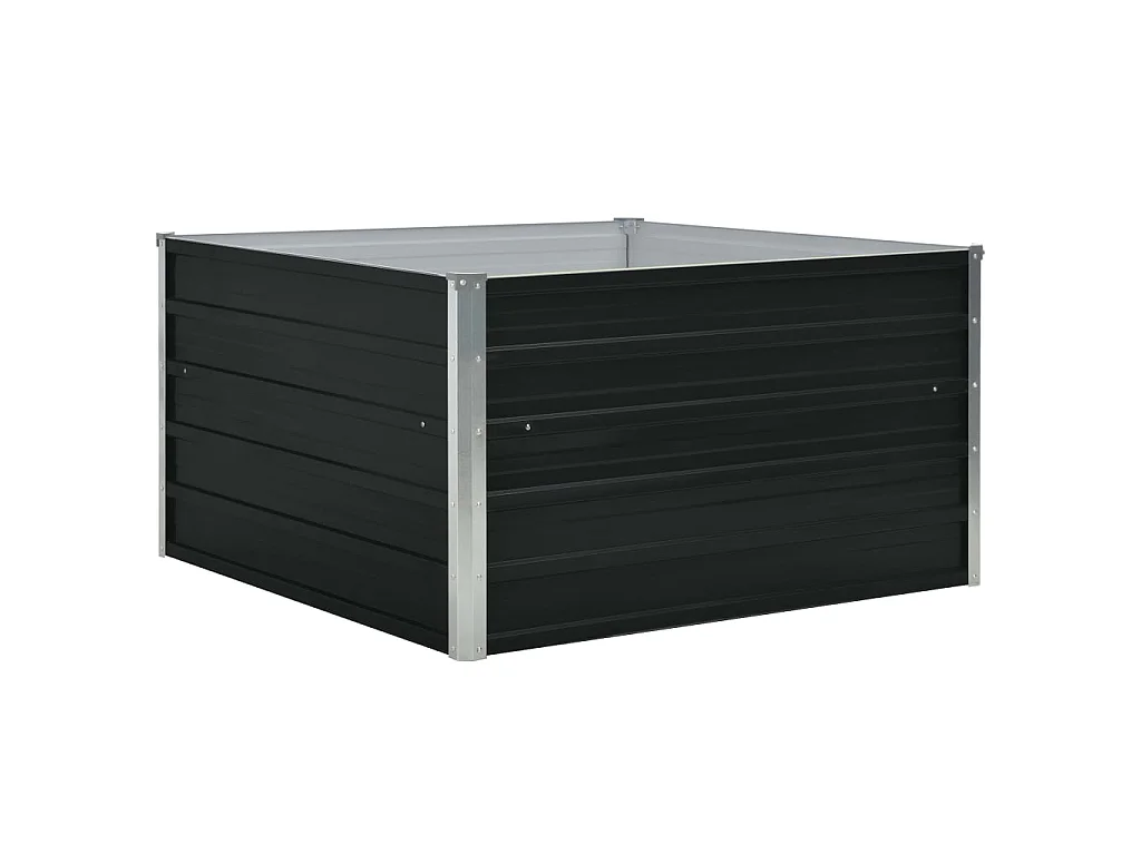 Jardinière 100 x 100x45 Acier galvanisé Anthracite