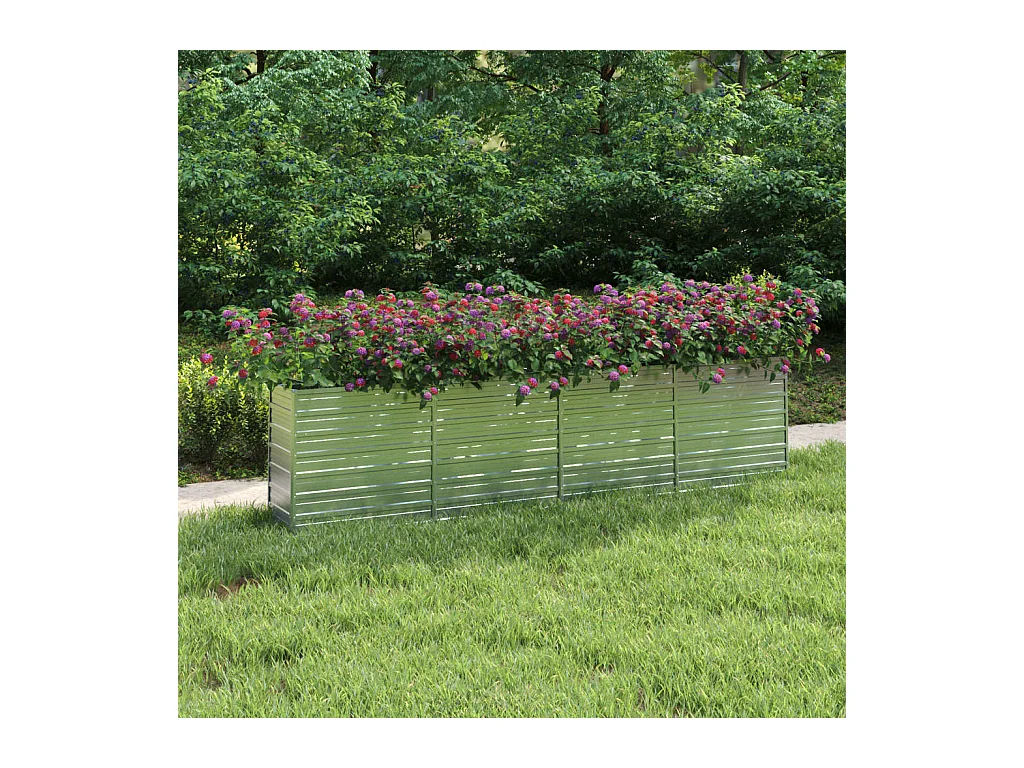 Jardinière 320x40x77 Acier galvanisé Argenté