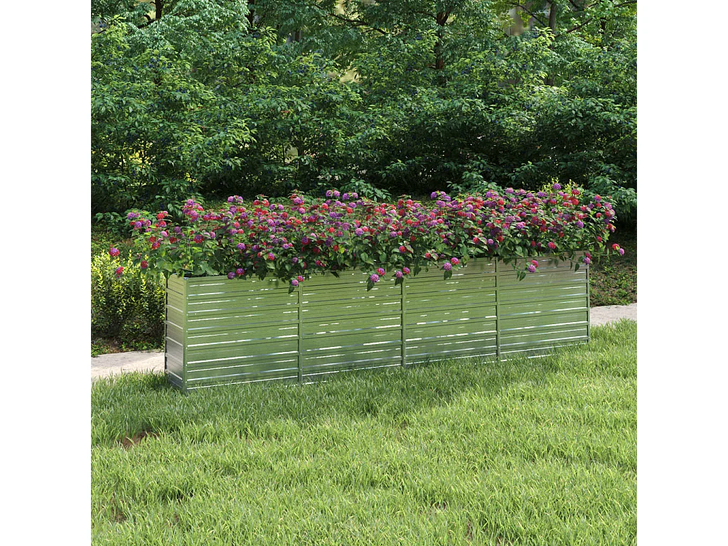Jardinière 320x40x77 Acier galvanisé Argenté