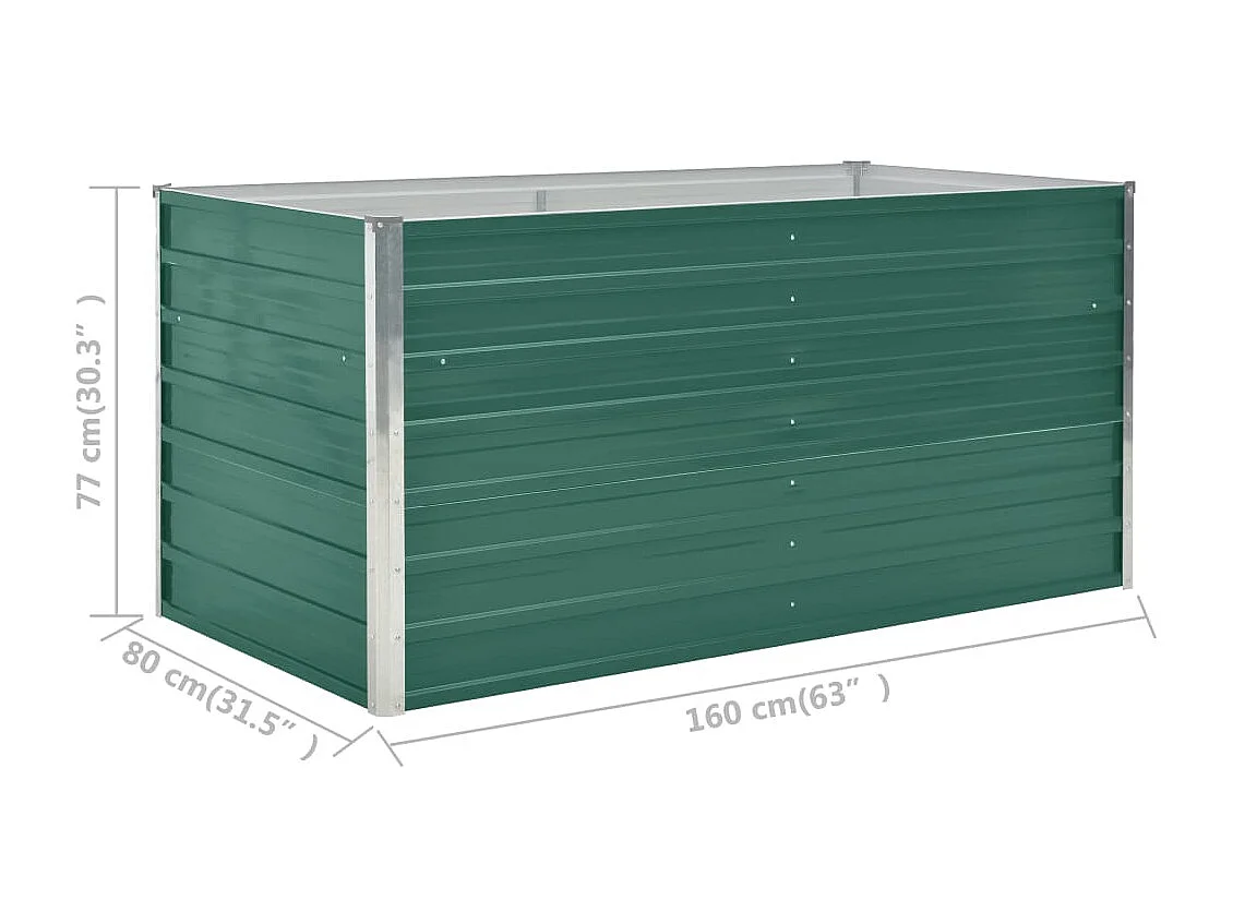 Jardinière 160 x 80x77 Acier galvanisé Vert
