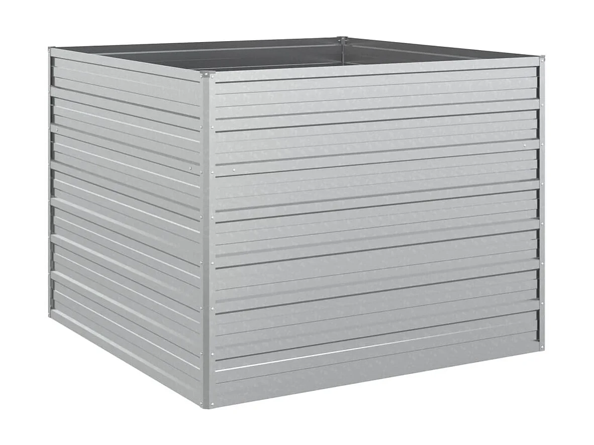 Jardinière 100x100x77 Acier galvanisé Argenté