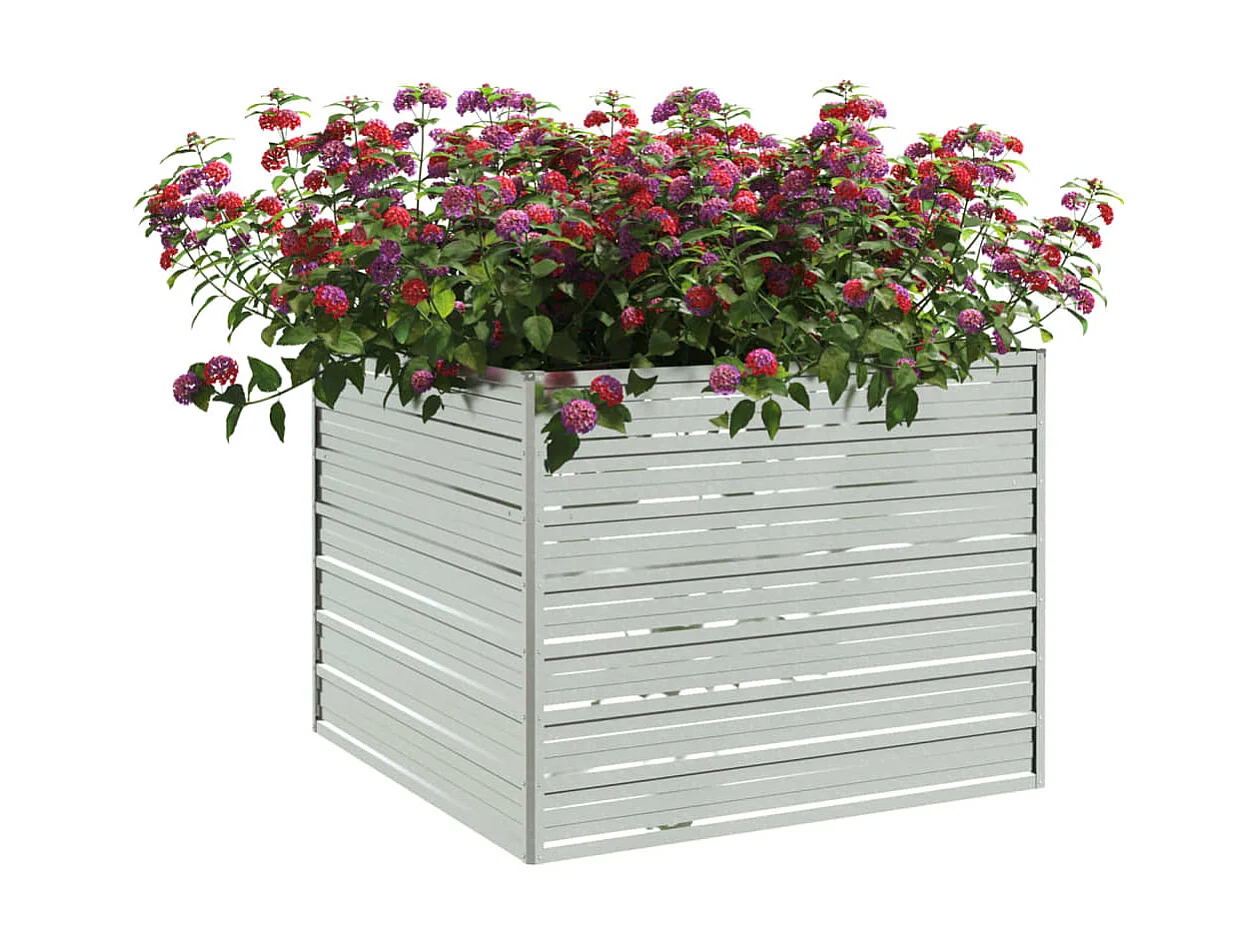 Jardinière 100x100x77 Acier galvanisé Argenté