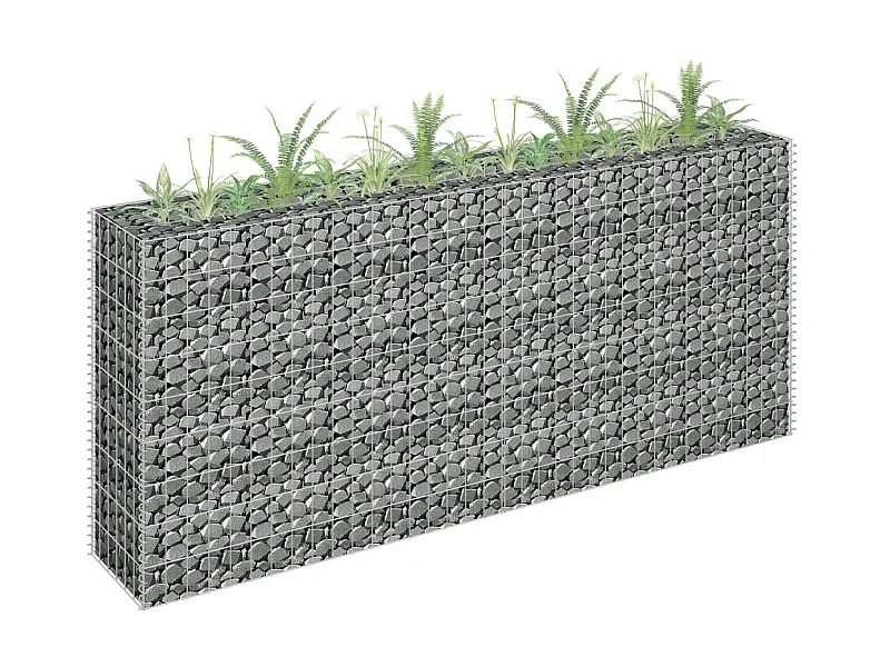 Jardinière à gabion Acier galvanisé 180x30x90