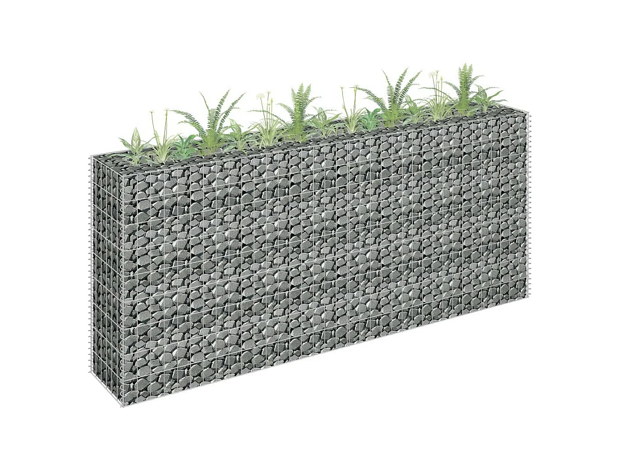 Jardinière à gabion Acier galvanisé 180x30x90