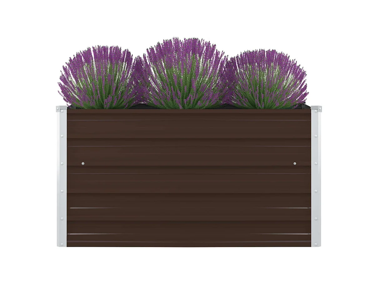 Jardinière 100 x 100x45 Acier galvanisé Marron