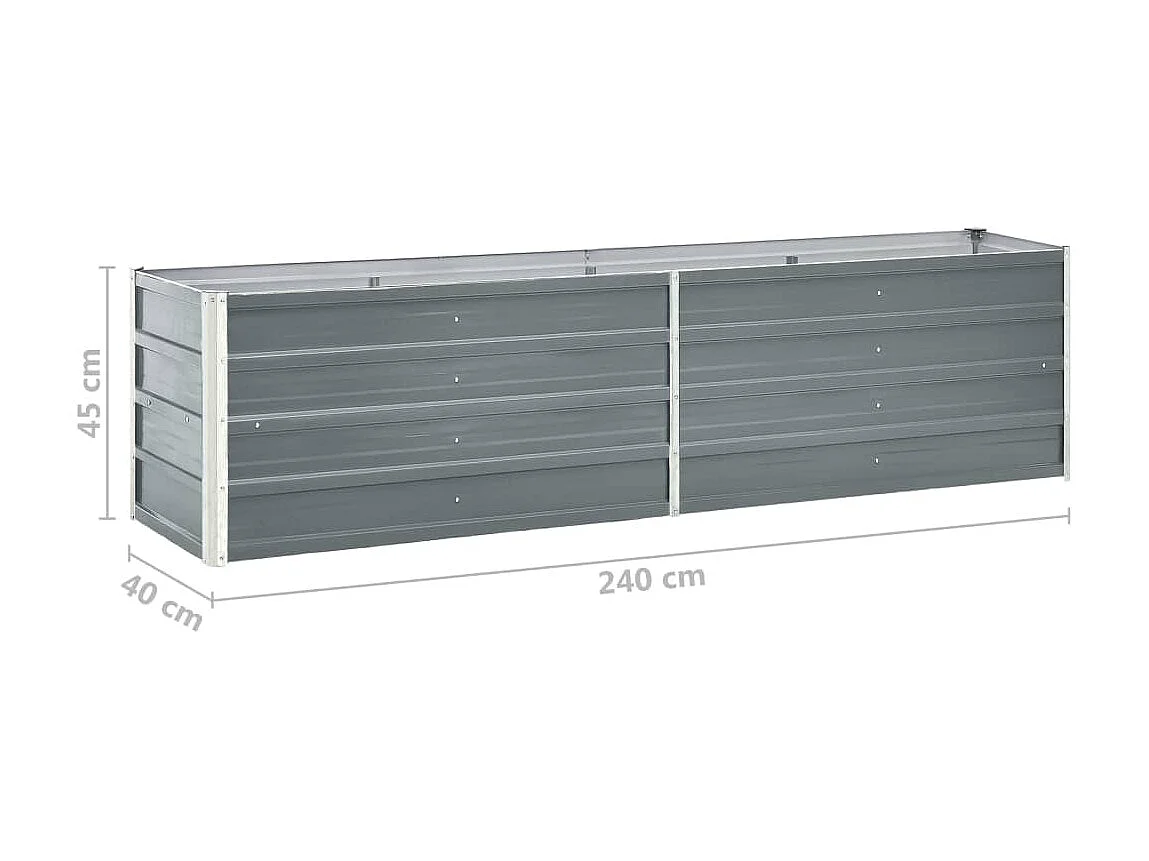 Jardinière Acier galvanisé 240x40x45 Gris