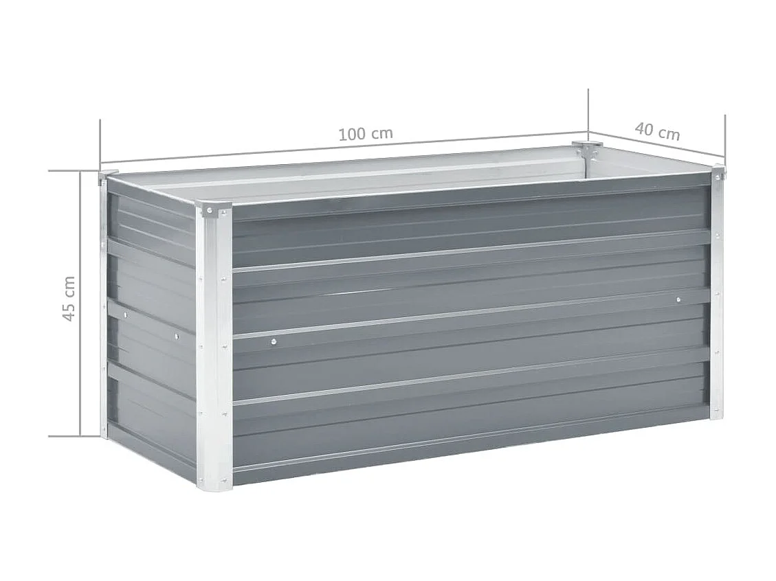 Jardinière Acier galvanisé 100x40x45 Gris