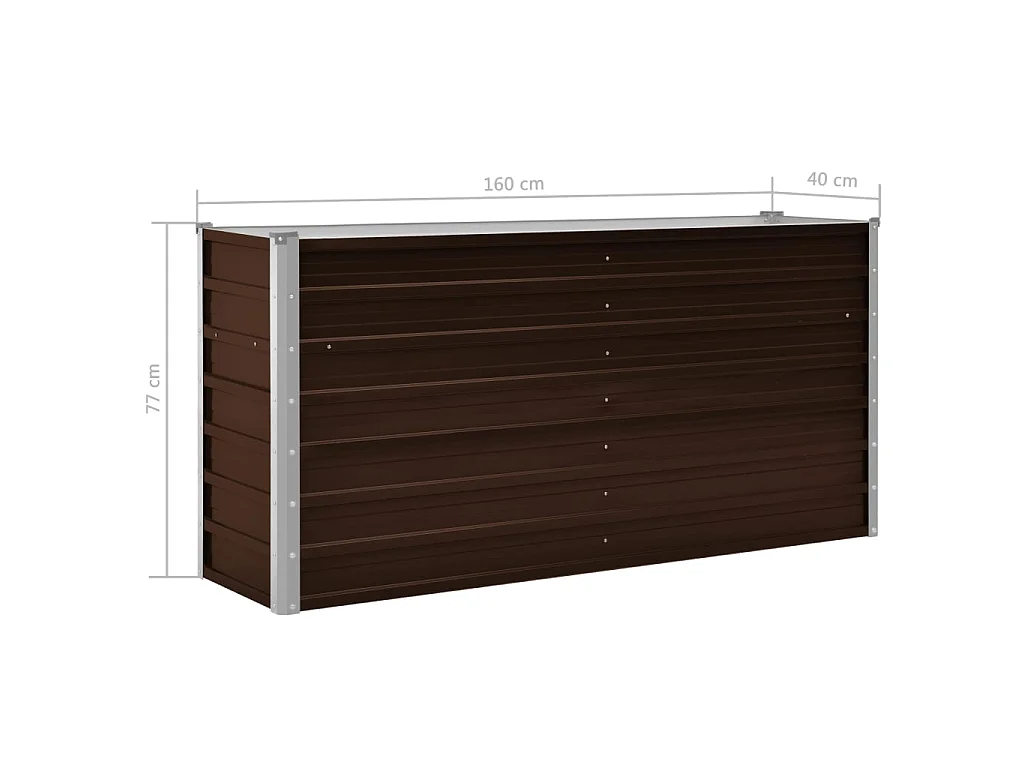 Jardinière Marron 160x40x77 Acier galvanisé
