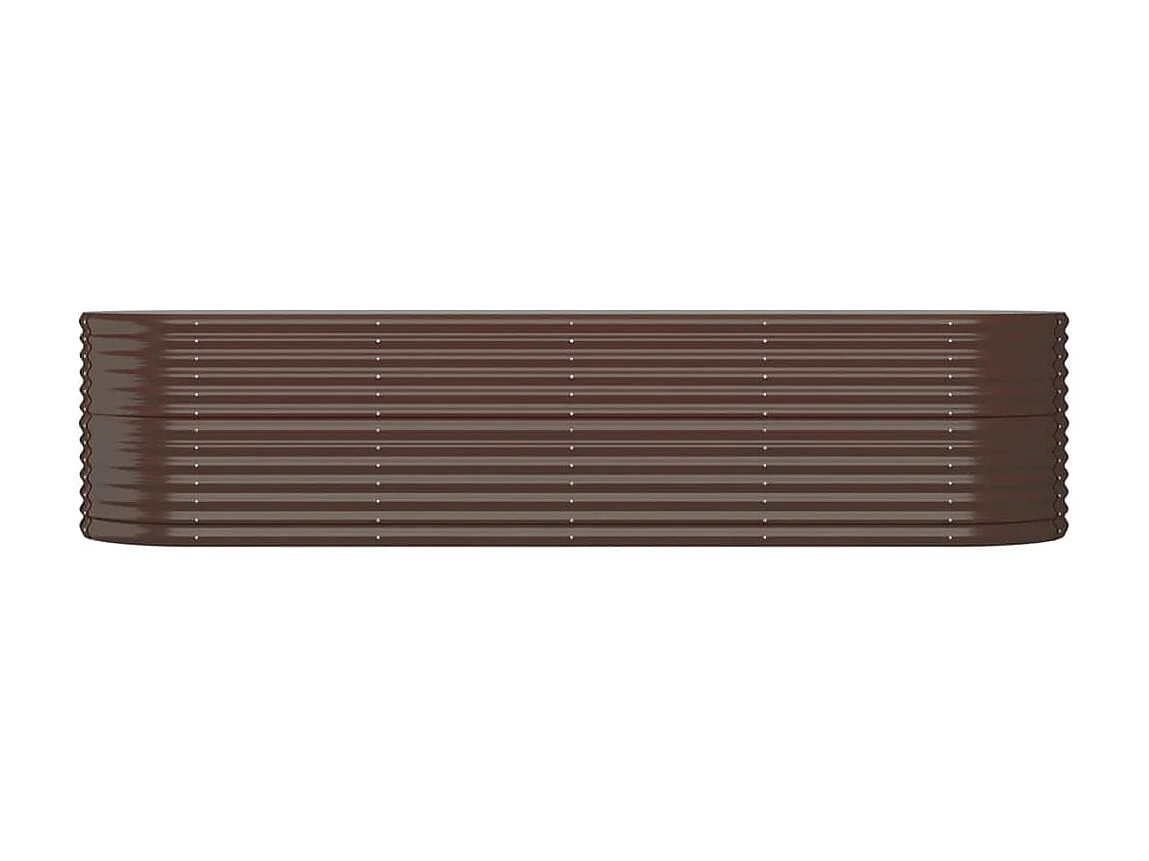 Jardinière de jardin Acier enduit de poudre 296x80x68 Marron
