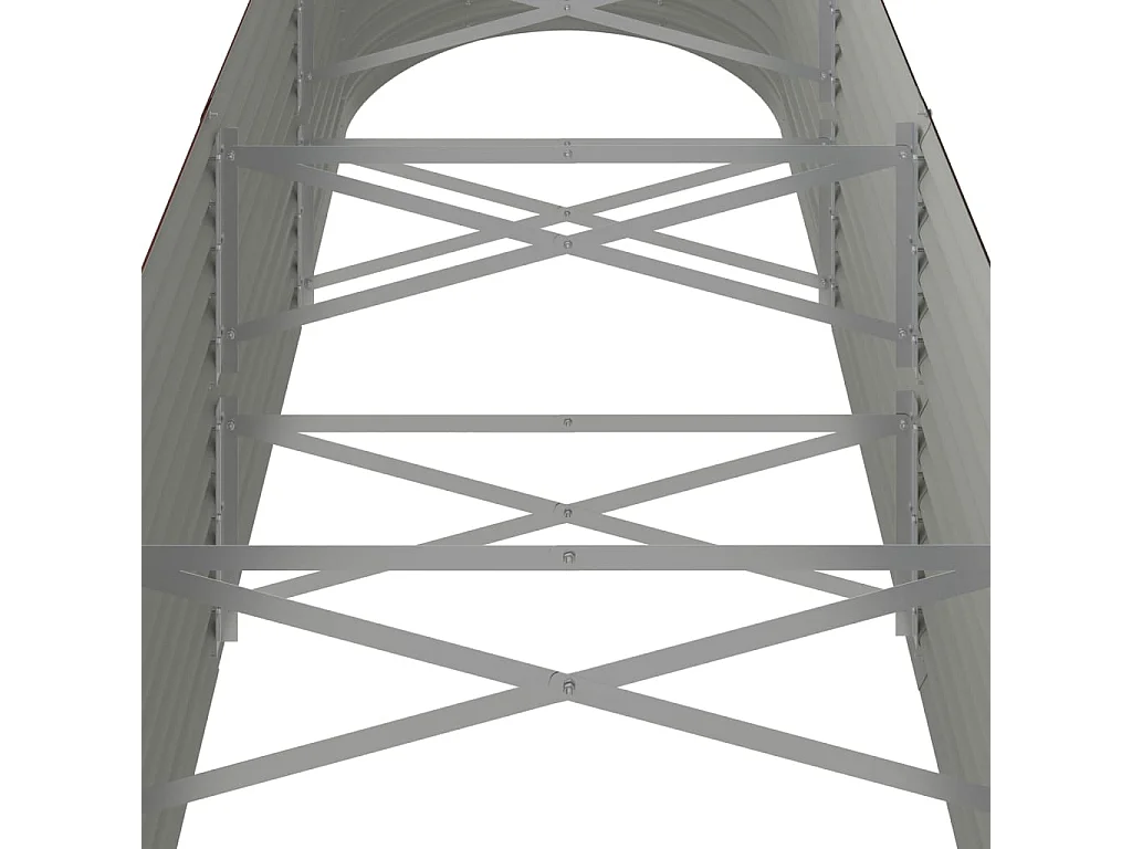 Jardinière de jardin Acier enduit de poudre 296x80x68 Marron