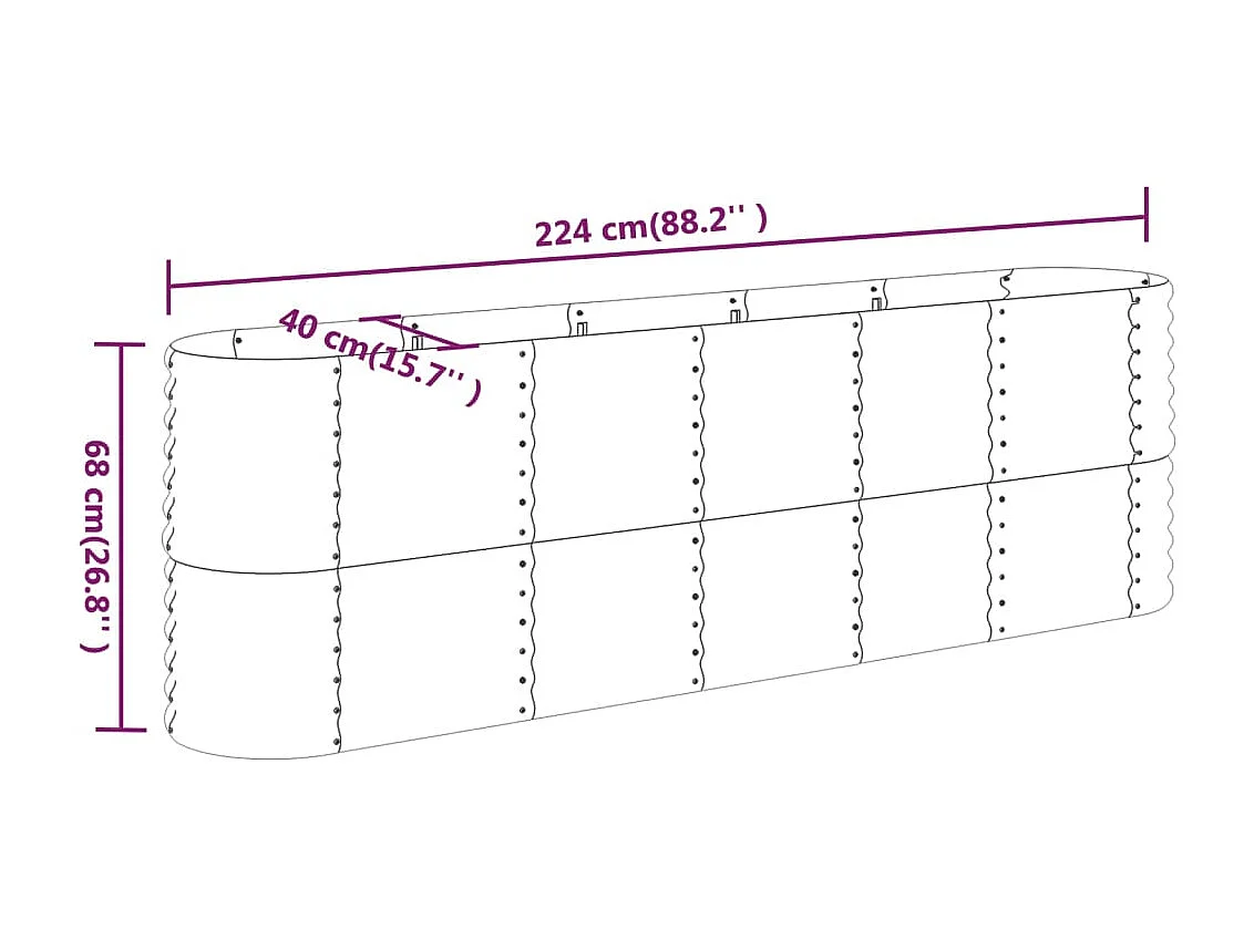 Cache pot de jardin Acier enduit de poudre Argenté Riza 5