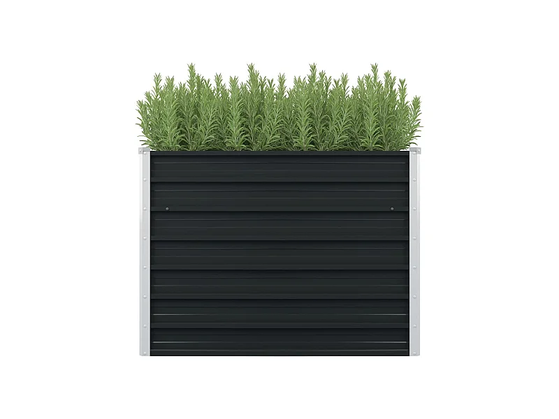 Jardinière surélevée Anthracite 100x100x77 Acier galvanisé