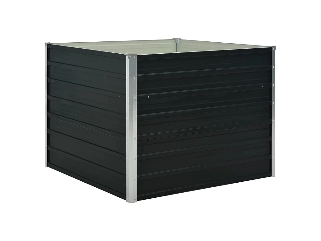 Jardinière surélevée Anthracite 100x100x77 Acier galvanisé