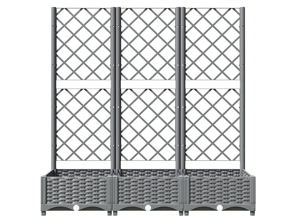 Jardinière avec treillis Gris clair 120x40x121,5 PP