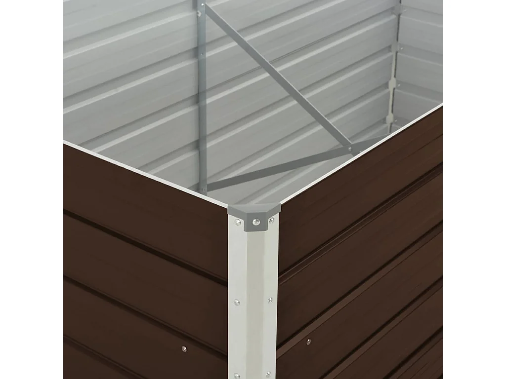 Jardinière surélevée Marron 160x80x77 Acier galvanisé