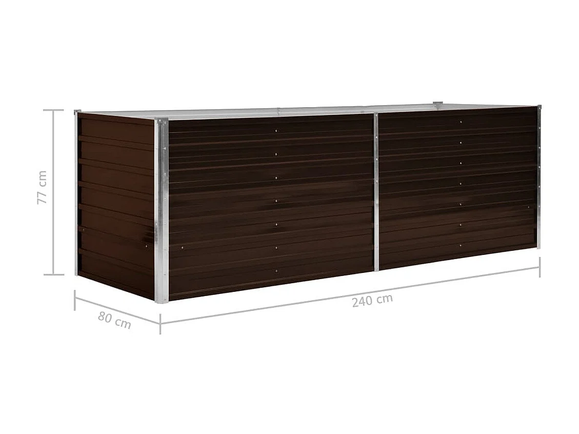 Jardinière Marron 240x80x77 Acier galvanisé