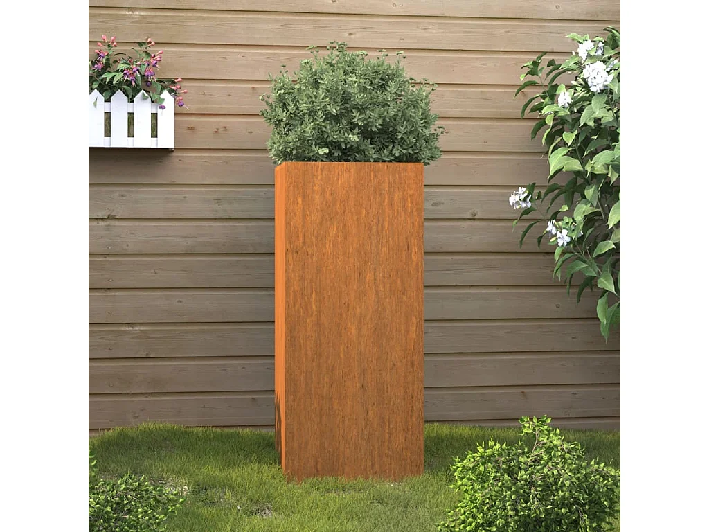 Jardinière 32x27,5x75 acier corten
