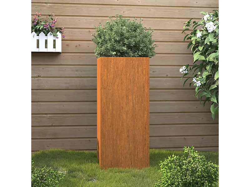 Jardinière 32x27,5x75 acier corten