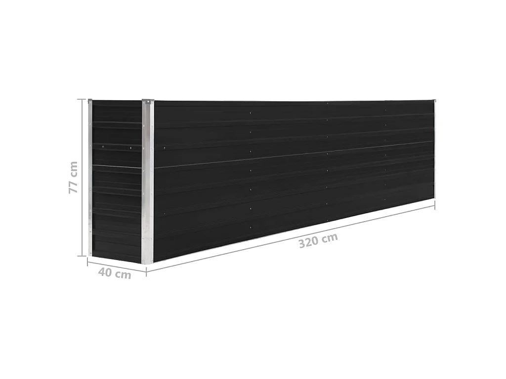 Jardinière 320x40x77 Acier galvanisé Anthracite