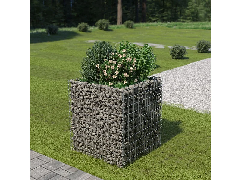 Jardinière à gabion Acier galvanisé 90x90x100