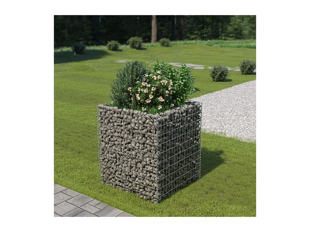 Jardinière à gabion Acier galvanisé 90x90x100