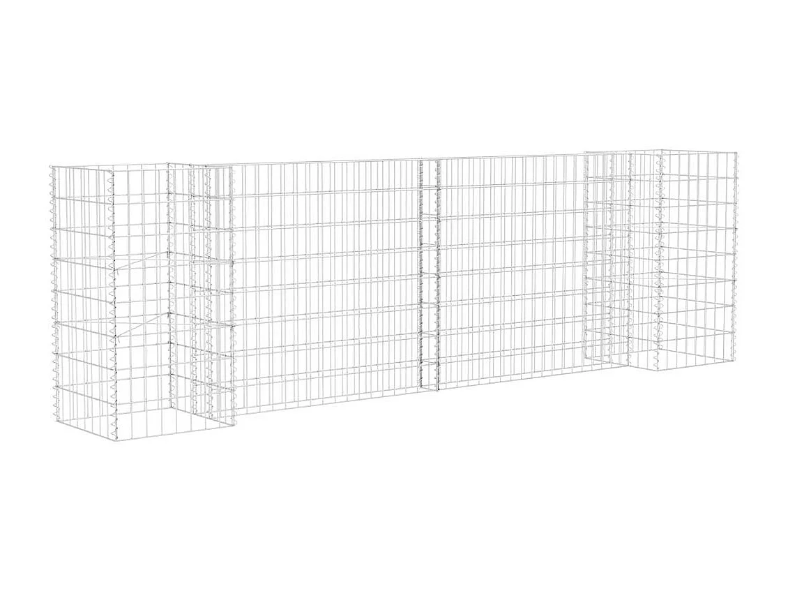 Jardinière à gabion en H Fil d'acier 260x40x80