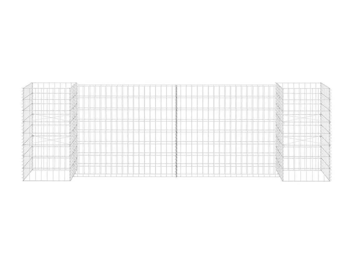 Jardinière à gabion en H Fil d'acier 260x40x80