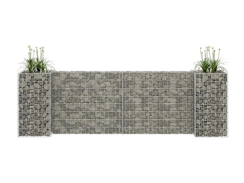 Jardinière à gabion en H Fil d'acier 260x40x80