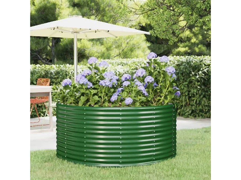 Jardinière Vert 140x140x68 Acier enduit de poudre