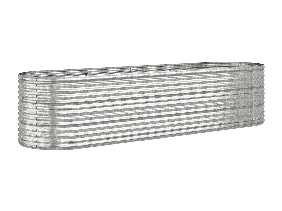 Jardinière Acier enduit de poudre 296x80x68 Argenté