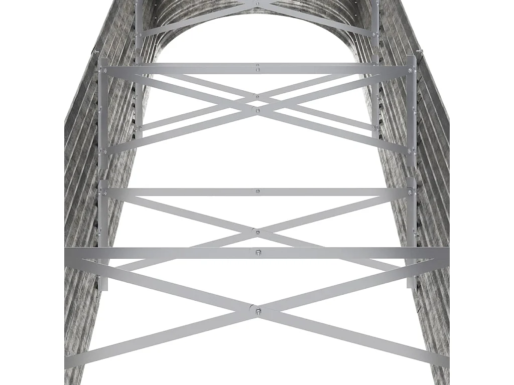 Jardinière Acier enduit de poudre 296x80x68 Argenté