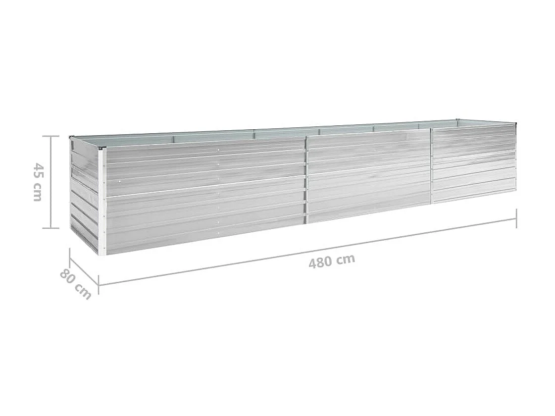 Jardinière Acier galvanisé 480x80x45 Gris