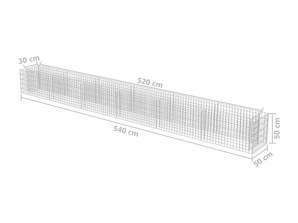 Jardinière à gabion Acier galvanisé 540x50x50