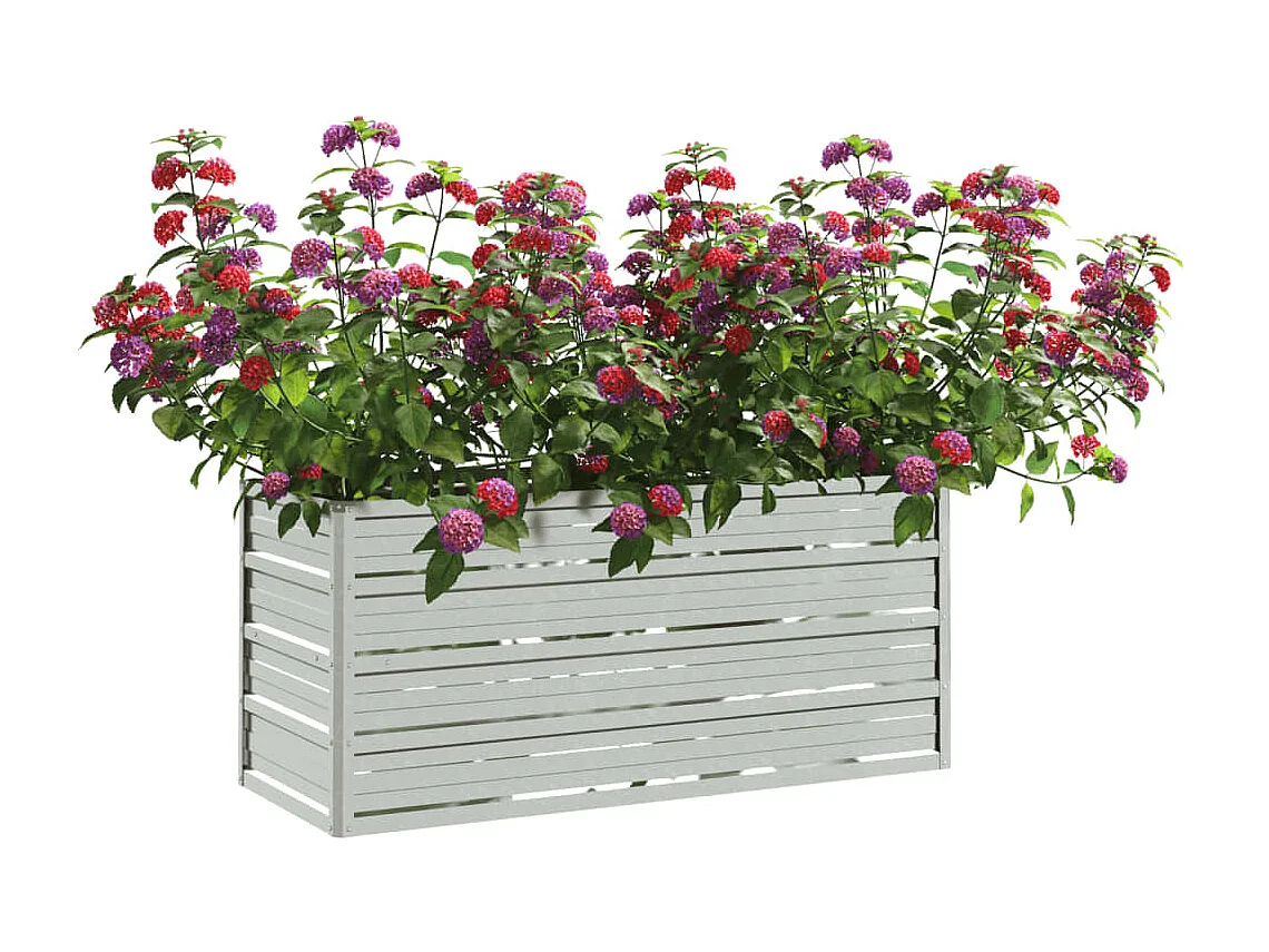 Jardinière 100x40x45 Acier galvanisé Argenté
