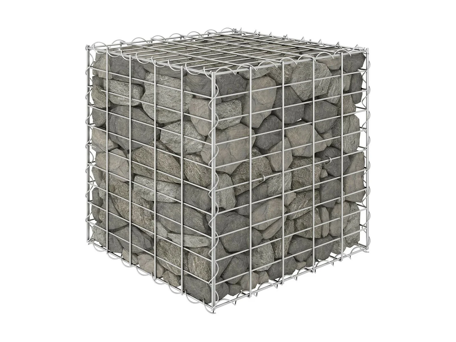 Jardinière cube à gabion Fil d'acier 50x50x50