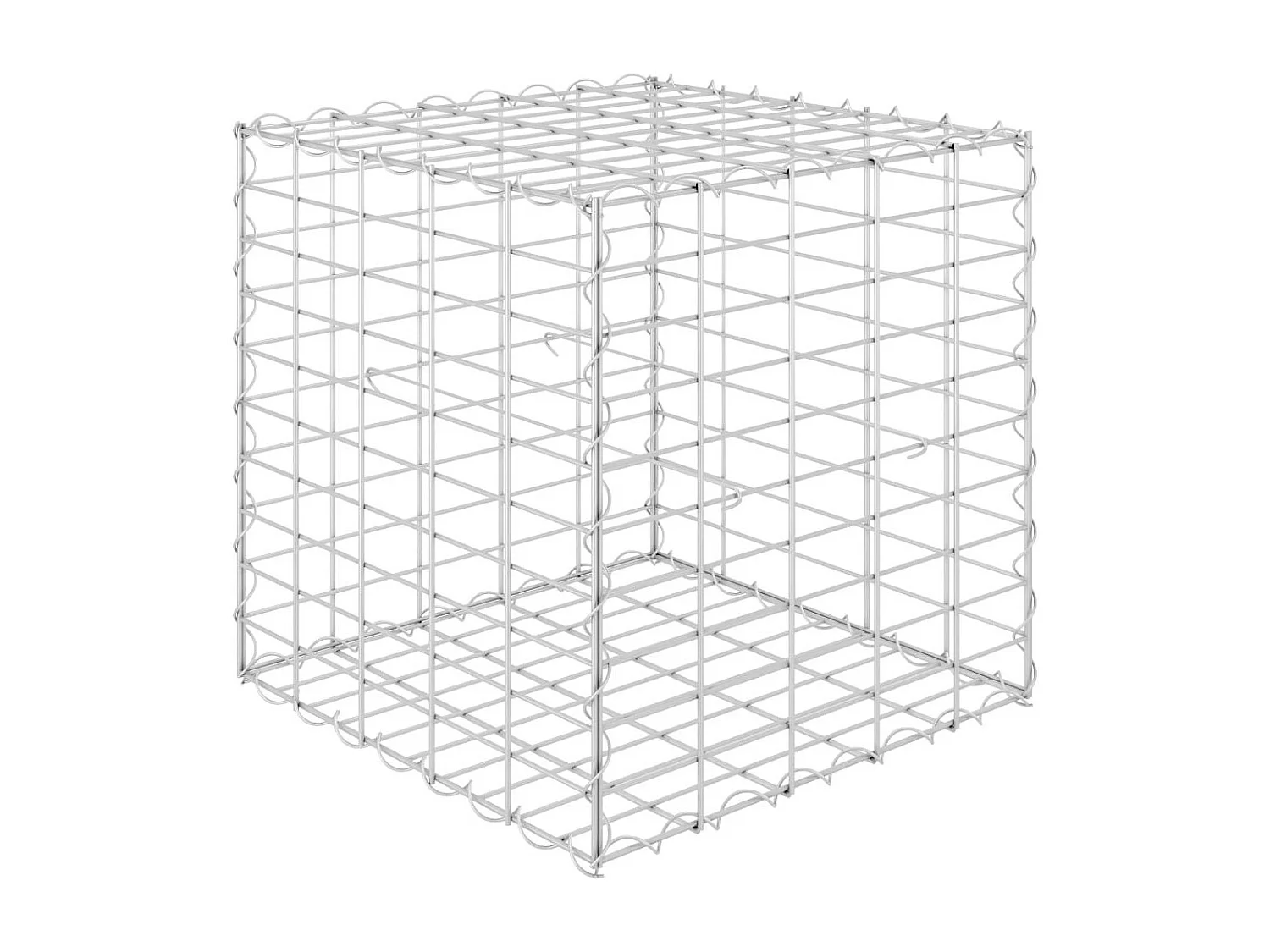 Jardinière cube à gabion Fil d'acier 50x50x50