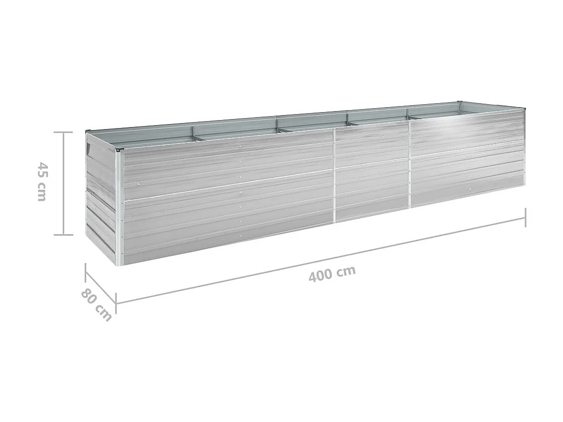 Jardinière Acier galvanisé 400x80x45 Gris