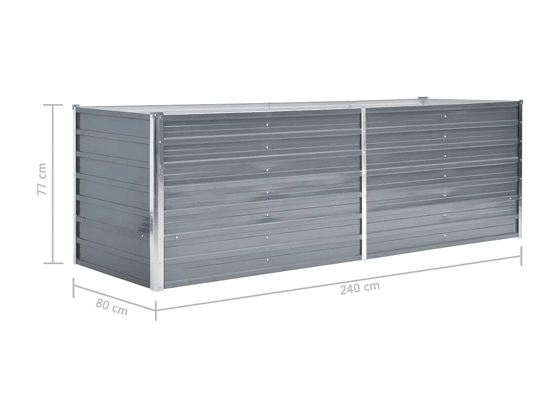 Jardinière Acier galvanisé 240x80x77 Gris