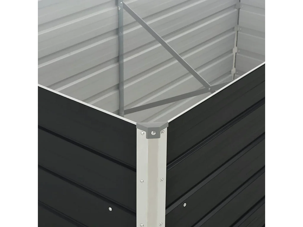 Jardinière surélevée Anthracite 160x80x77 Acier galvanisé