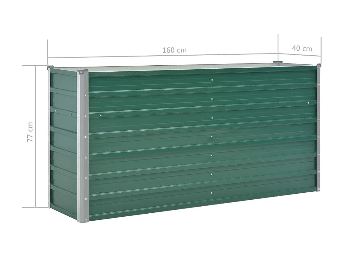 Jardinière Acier galvanisé 160x40x77 Vert