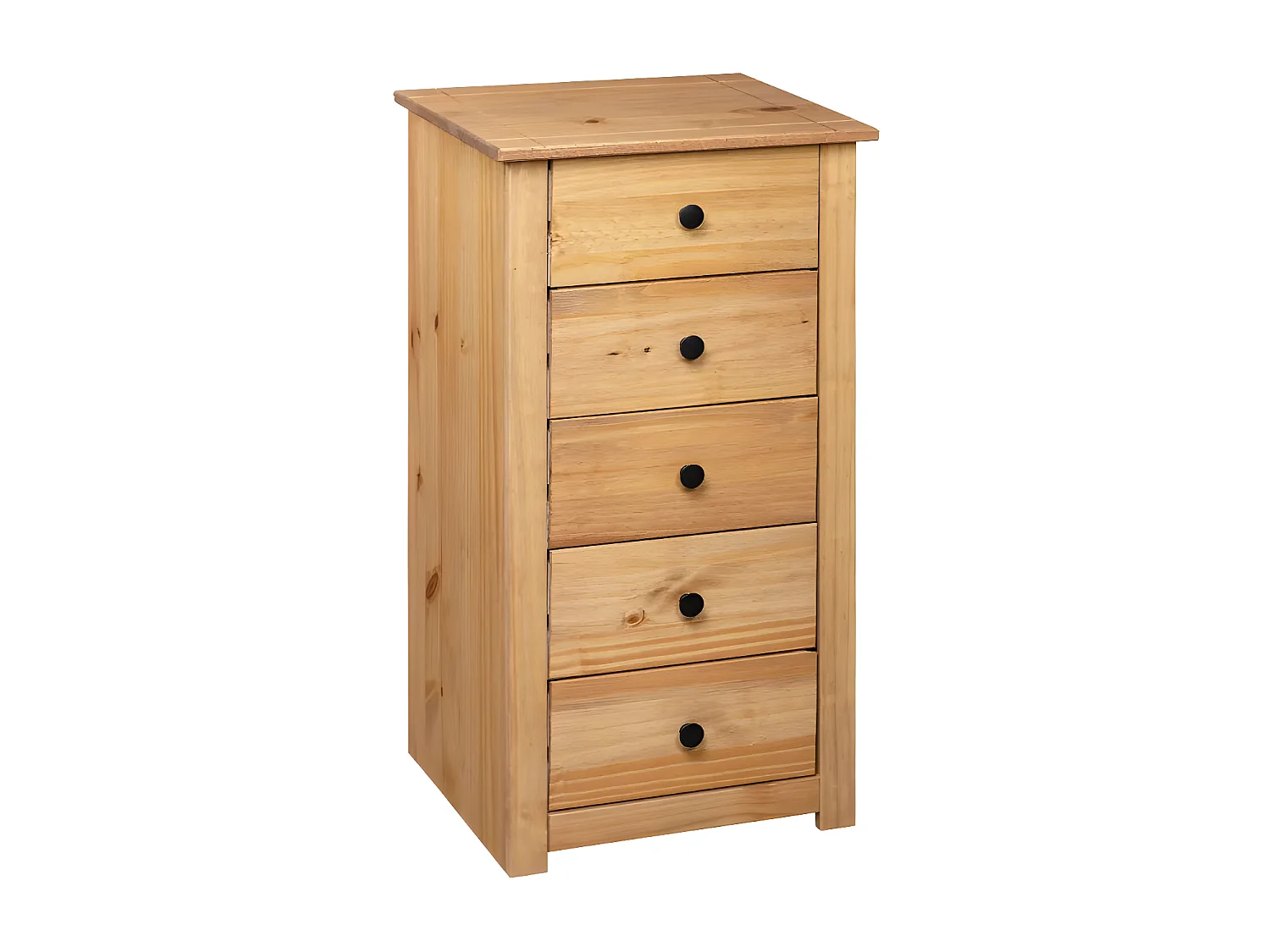 Chiffonnier 5 tiroirs pin massif clair Iris