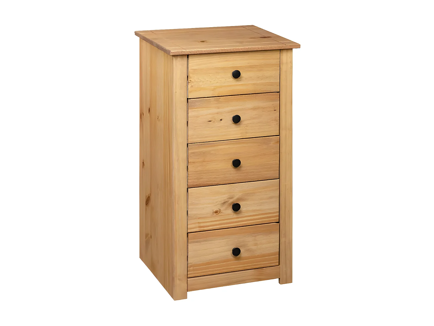 Chiffonnier 5 tiroirs pin massif clair Iris